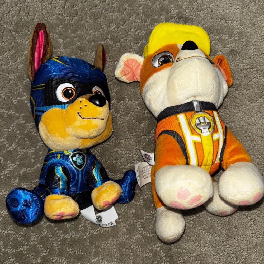 Paw Patrol Blue and Orange Stuffed Animal Duo